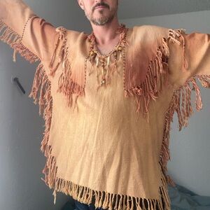 Gorgeous vintage beaded hippie shirt (cotton)